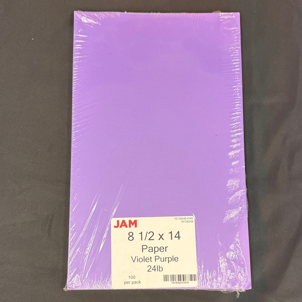 JAM Violet Purple Paper 8.5x14 24lb 100 sheet per pack 8 1/2 x 14 inches new